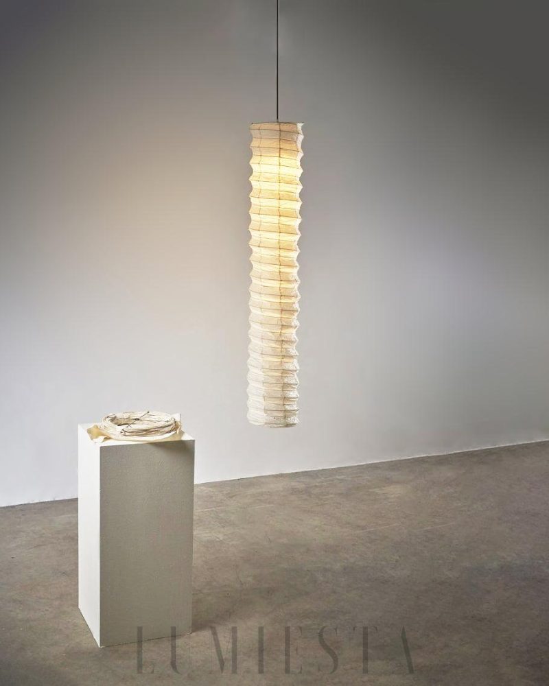 Lampa wisząca Akari 31N z papieru w kształcie cylindrycznym