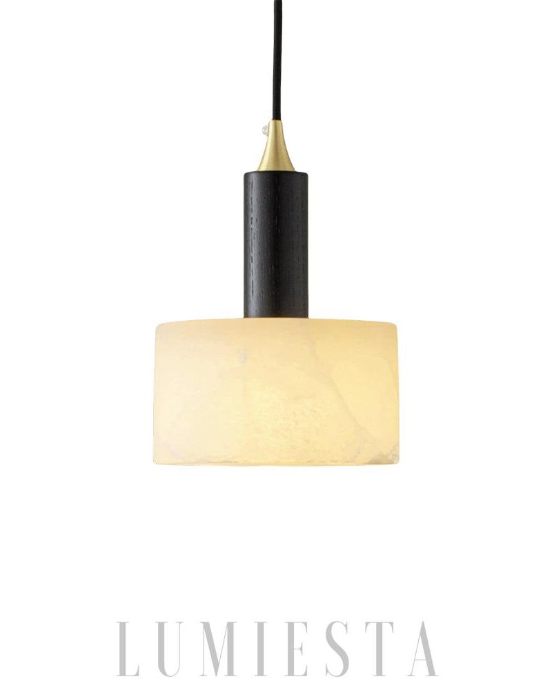 Nowoczesna wisząca lampa cylindryczna z alabastru 16cm