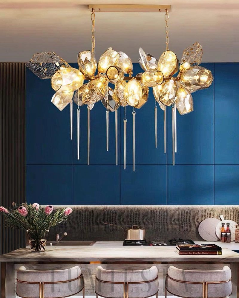 Lampa wisząca Britannica Chandelier w stylu nowoczesnym złoty szary