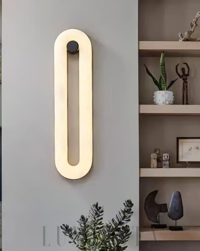 Lampa Ścienna Alabaster Fader Eliptyczna Czarna i Biała