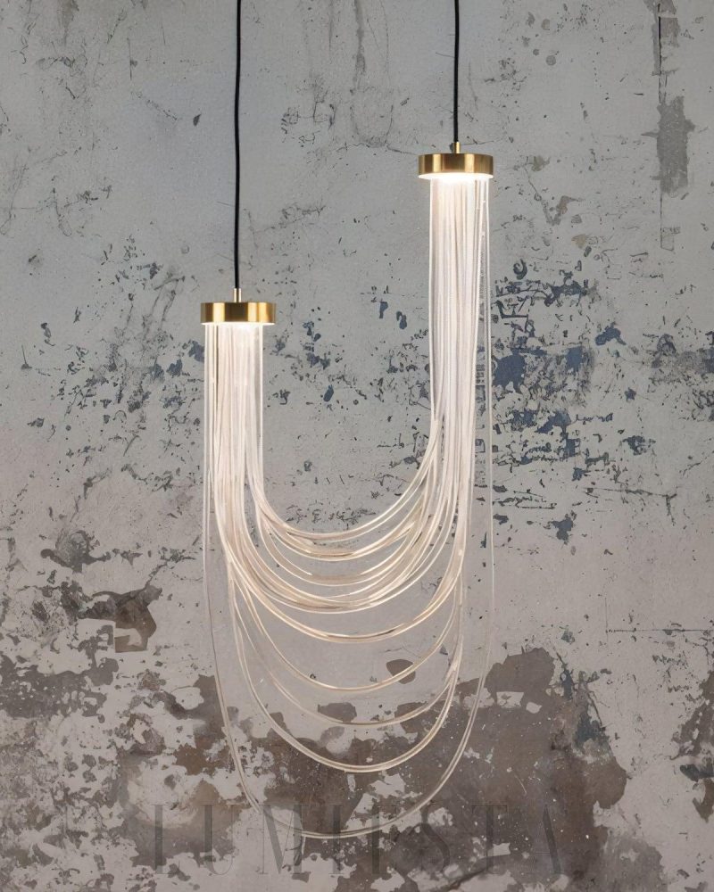 Lampa wisząca ośmiornica złota elegancka nowoczesna 15cm 40cm