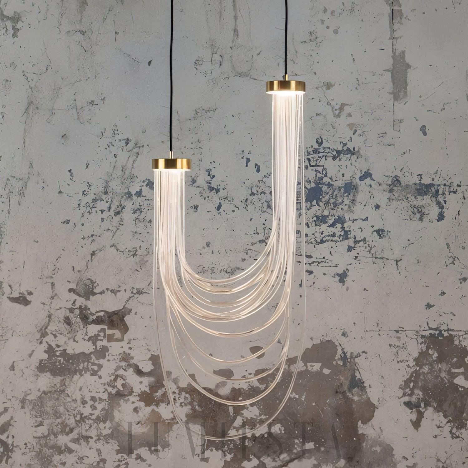 Lampa wisząca ośmiornica złota elegancka nowoczesna 15cm 40cm