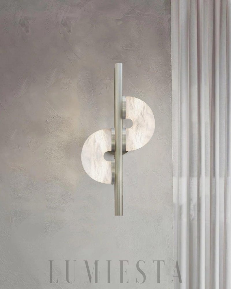 Lampa ścienna Alabaster Dolly z alabastru i metalu 30cm