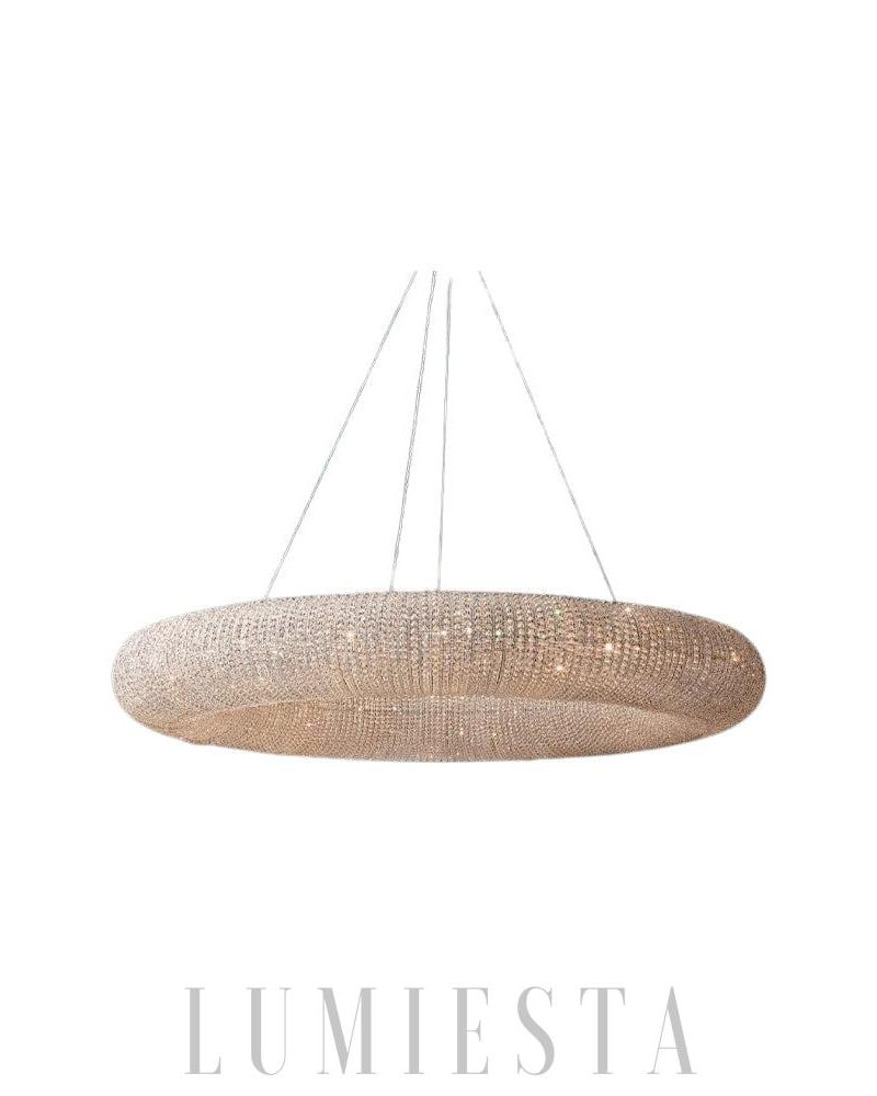 Przydymiony żyrandol LED w kształcie okręgu 183 cm