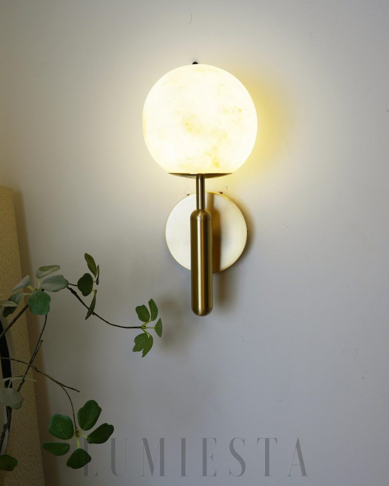 Lampa ścienna Orbis Alabaster złota elegancja 15cm x 35cm