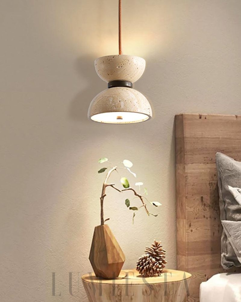 Lampa wisząca Randolf z travertynu w stylu nowoczesnym 15cm