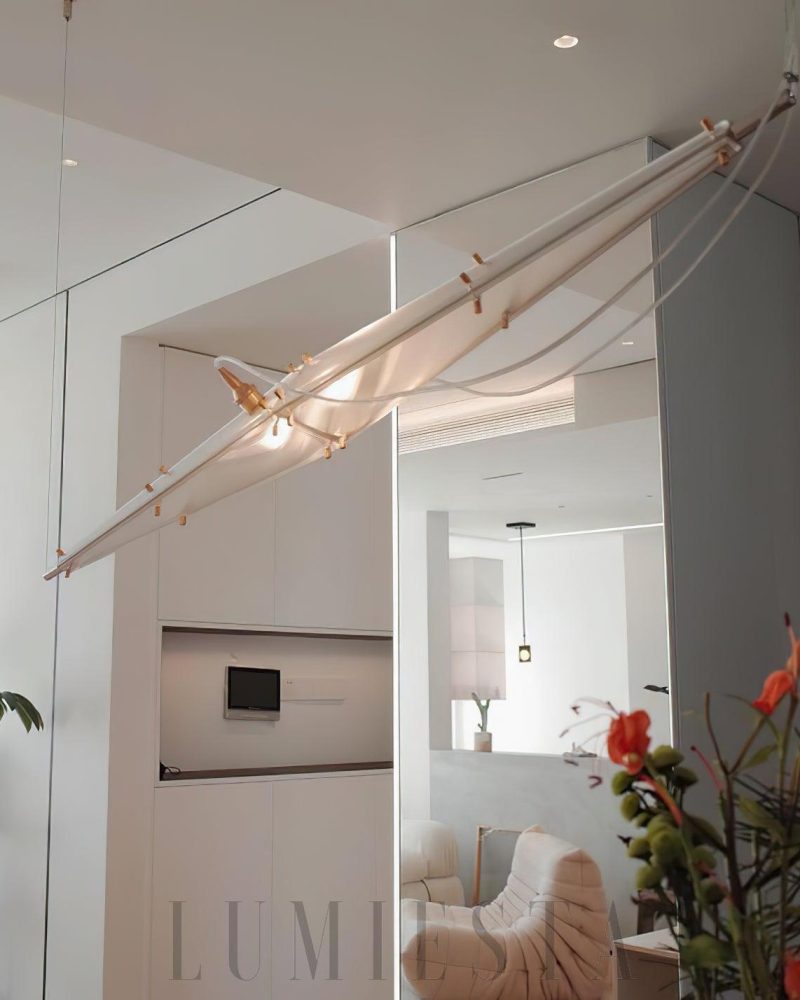 Lampa wisząca Fragment w stylu nowoczesnym z chromem i złotem