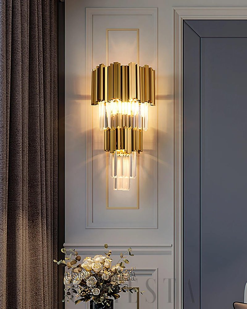Lampa ścienna Bourbons Grand w złotym kolorze 30x60 cm