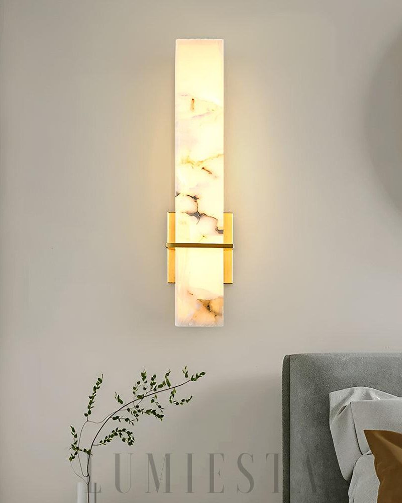 Lampa ścienna Alabaster Milan złota i biała styl nowoczesny 48cm