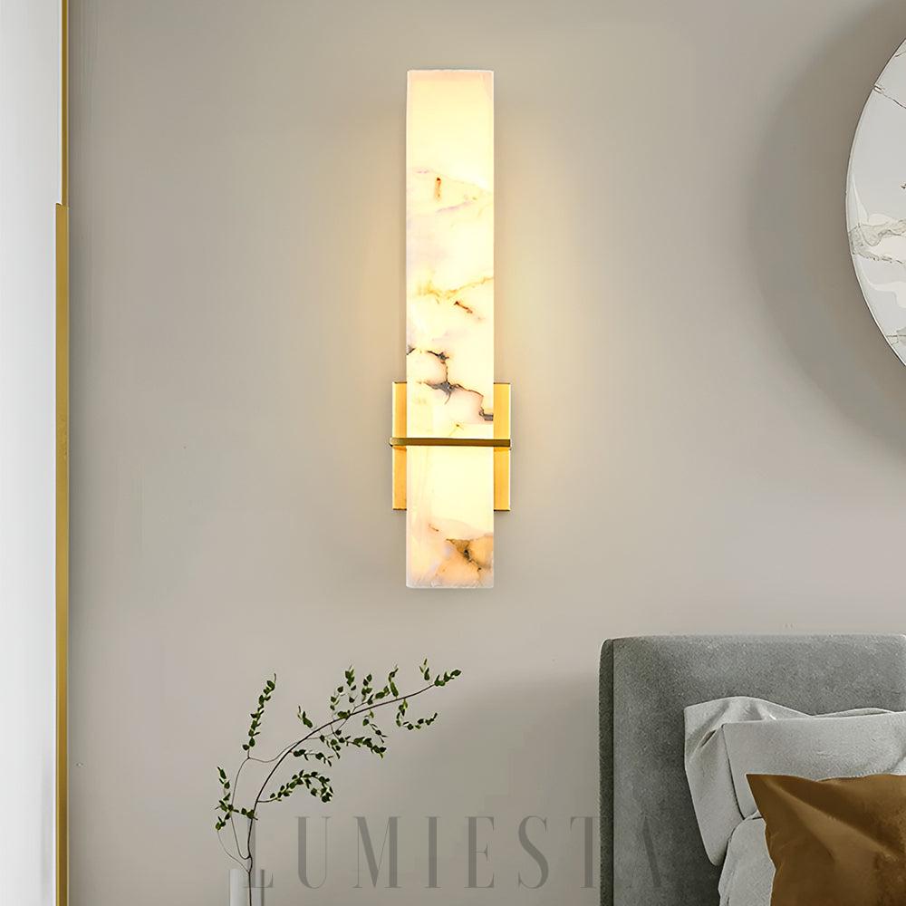 Lampa ścienna Alabaster Milan złota i biała styl nowoczesny 48cm