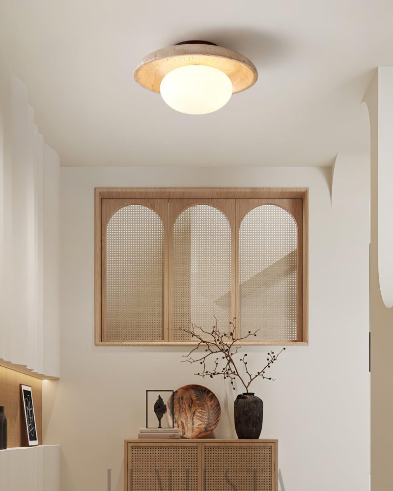 Lampa sufitowa Travertine Lunaro w beżowym kolorze 25cm