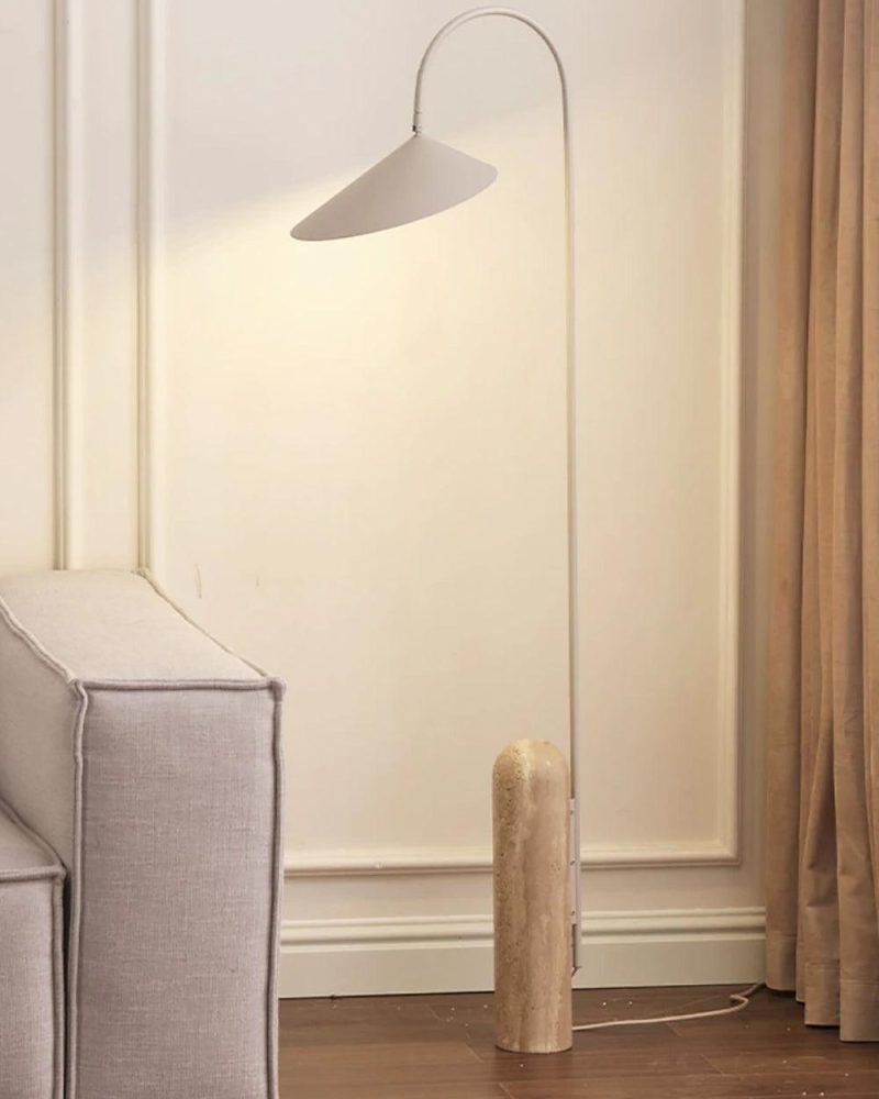 Lampa podłogowa Arum Duckbill w nowoczesnym stylu czarnym i beżowym