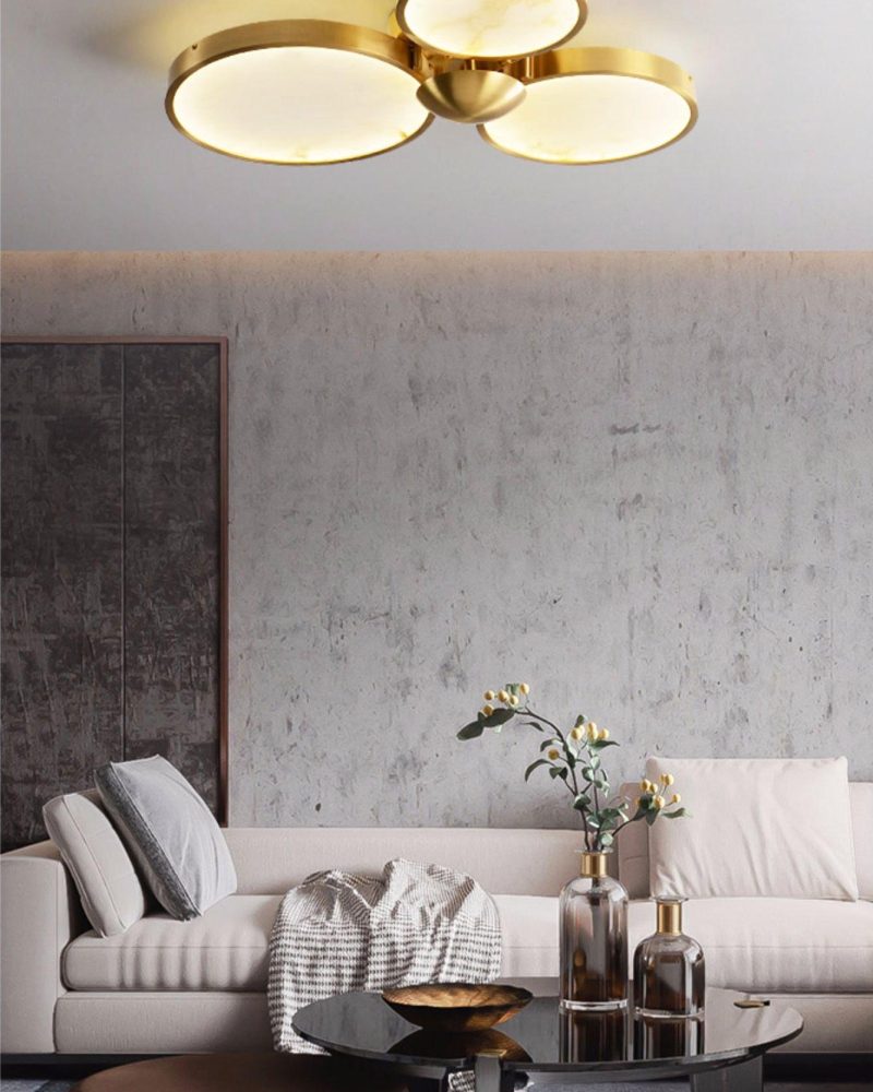 Lampa sufitowa Alabaster w nowoczesnym stylu złoto biała