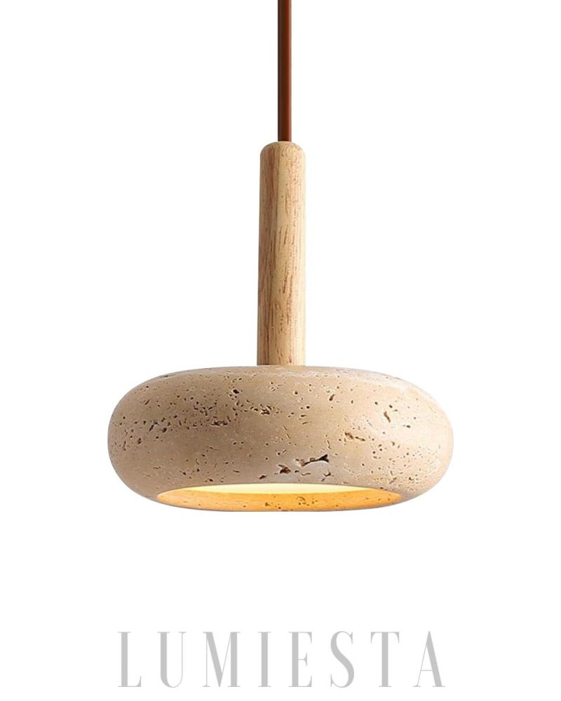 Lampa wisząca z trawertynu w stylu nowoczesnym 15cm