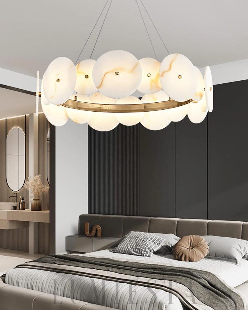 Alabastra - lampa wisząca okrągła w stylu nowoczesnym
