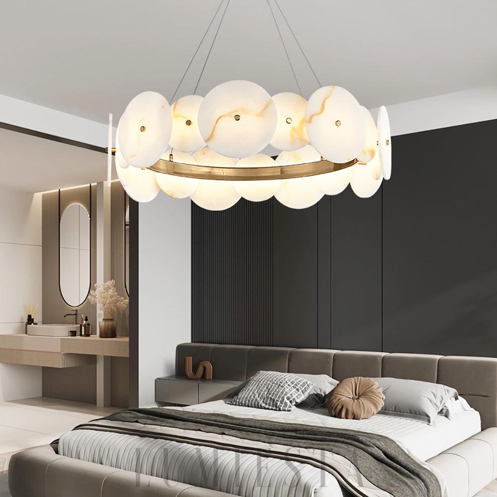 Alabastra - lampa wisząca okrągła w stylu nowoczesnym