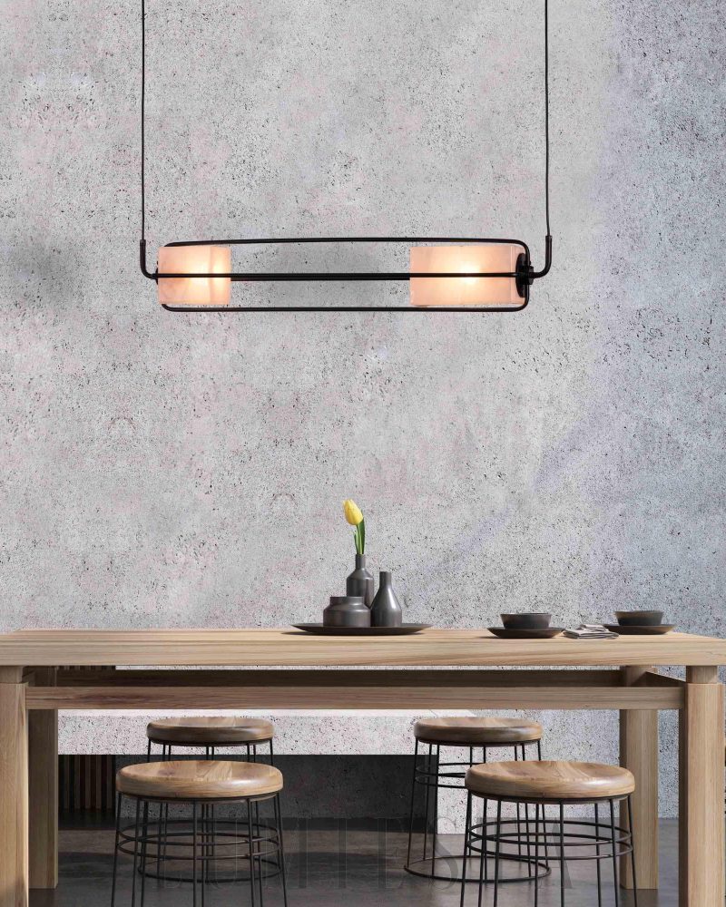 Lampa wisząca Alice w stylu brutalistycznym z metalu i szkła