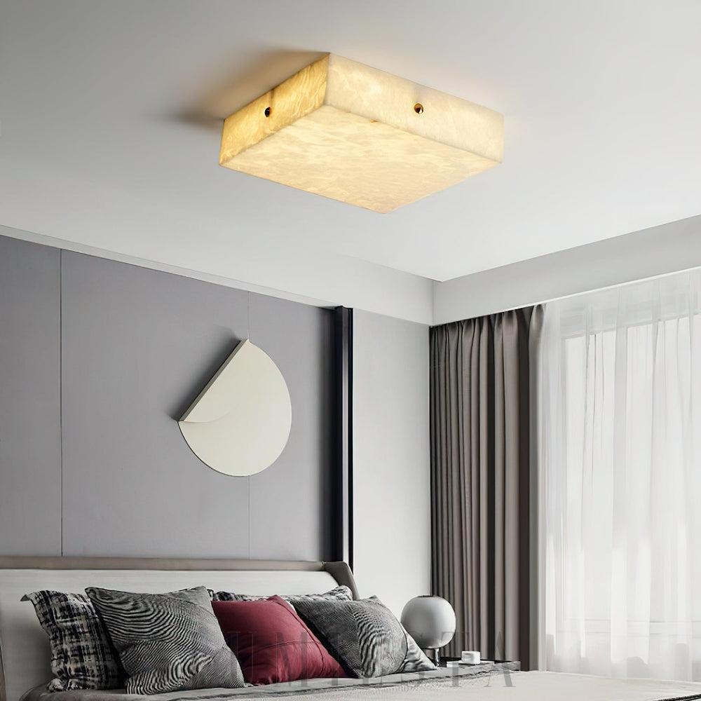 Kwadratowy plafon sufitowy alabaster LED Średnica 30 do 60cm