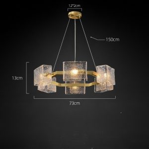 Lampa wisząca szklana w stylu wodnego falowania