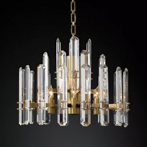 Primrose - Round 62 cm Pendant Lamp in Brass and Glass