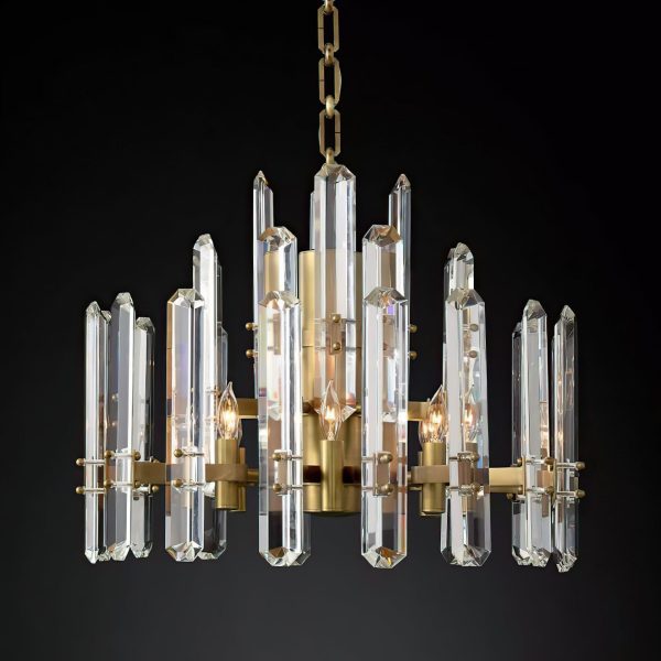 Primrose - Round 62 cm Pendant Lamp in Brass and Glass