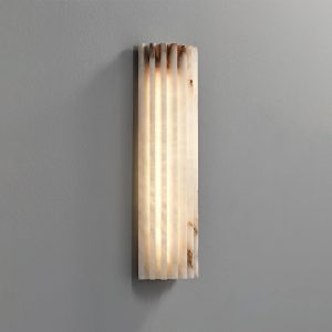 Alvia - Elegant alabaster sconce - white wall lamp, 30/45cm height