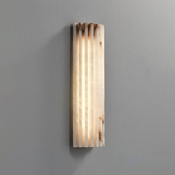 Alvia - Elegant alabaster sconce - white wall lamp, 30/45cm height