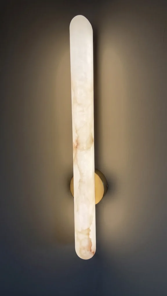 Kinkiet alabastrowy złoty Aurorium 40/60cm