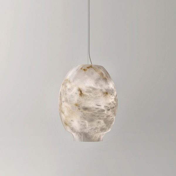 Camille - Pendant lamp in three variants, alabaster, white-gray, Ø 24/27/31 cm