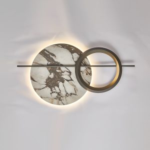 Elegant round marble LED wall lamp 112 cm