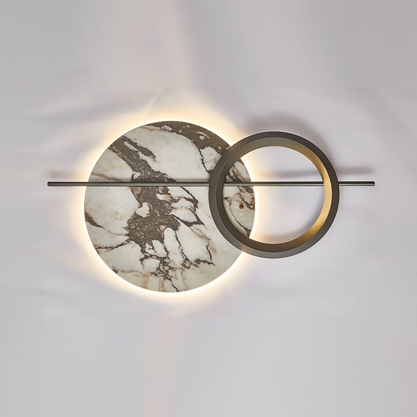 Elegant round marble LED wall lamp 112 cm