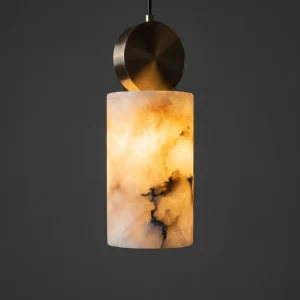 Etrusca - lampa wisząca z alabastru do sypialni