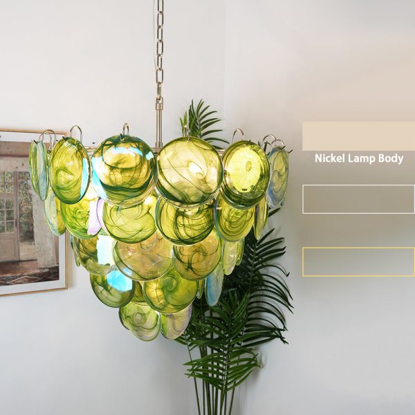 Green-Iridescent-Murano-Chandelier-Vidirlighting6_1.jpg Zielony Iridescent Murano Żyrandol z unikalnym stylem, Ø70x65cm