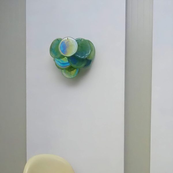 Murano Green - Green wall lamp with glass discs