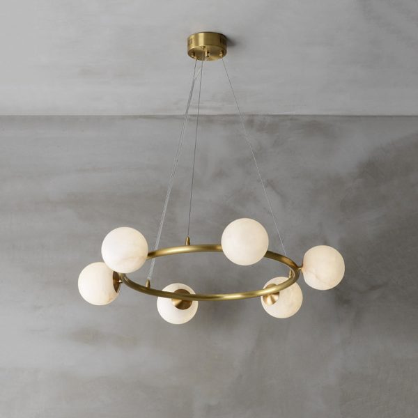 Helixa - lampa wisząca z alabastru okrągła