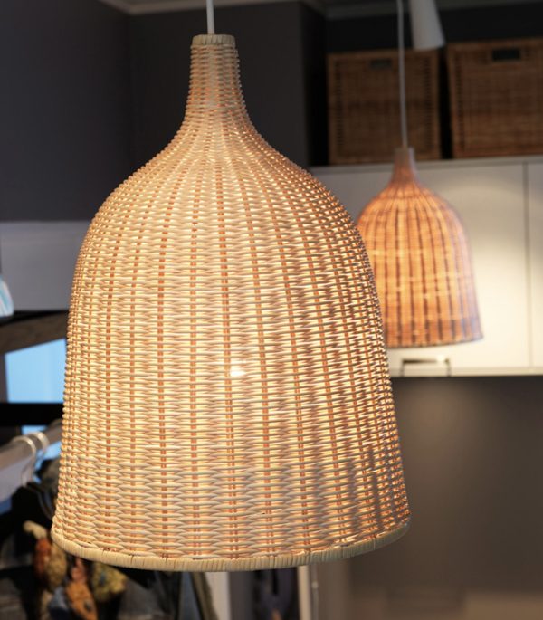 Natural Rattan Bell-Shaped Pendant Lamp
