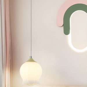 Glass Pendant Lamp Flower Bud in the Shape of a Flower
