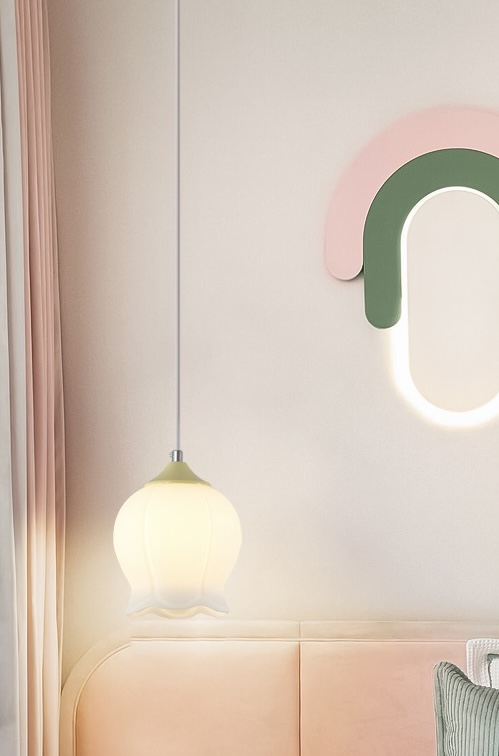 Glass Pendant Lamp Flower Bud in the Shape of a Flower