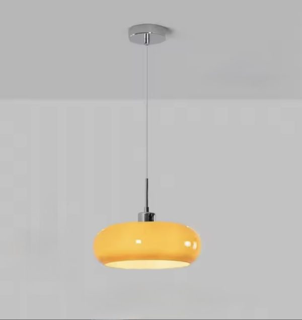 Lampa sufitowa Formlicht, mosiądz, biały/pomarańczowy, styl Bauhaus, Ø28/40cm