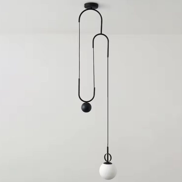 Nowoczesna lampa wisząca w kształcie koła mosiężna i szklana