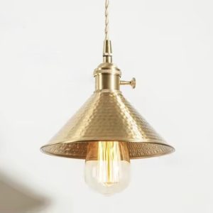 Miedziana lampa wisząca młotkowana stylowy żyrandol E27