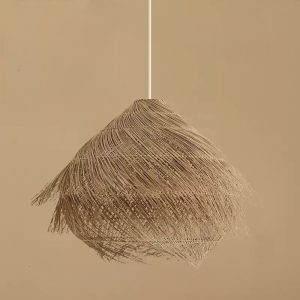 Rattanowa lampa wisząca Nesta w stylu Boho