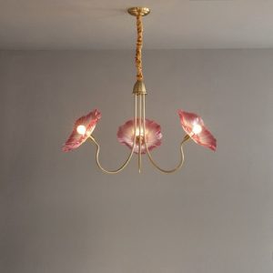 Lampy sufitowe Lotus w kształcie kwiatu ze szkła retro, styl vintage, 1-punktowa