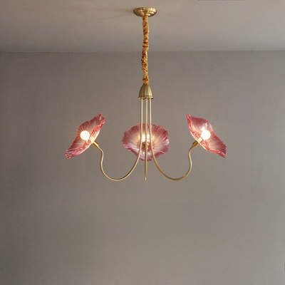 Lampy sufitowe Lotus w kształcie kwiatu ze szkła retro, styl vintage, 1-punktowa