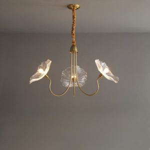 Lampy sufitowe Lotus w kształcie kwiatu ze szkła retro, styl vintage, 1-punktowa