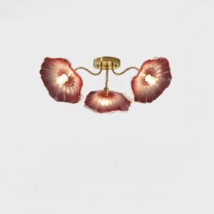 Lampy sufitowe Lotus w kształcie kwiatu ze szkła retro, styl vintage, 1-punktowa