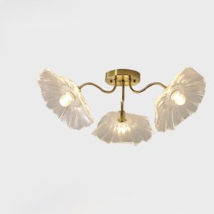 Lampy sufitowe Lotus w kształcie kwiatu ze szkła retro, styl vintage, 1-punktowa