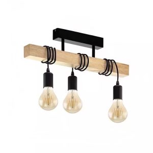 Lampa wisząca Wooden drewniana z prostokątną konstrukcją