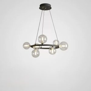 Lampa wisząca metalowe kulki Mori w stylu skandynawskim, widok od przodu