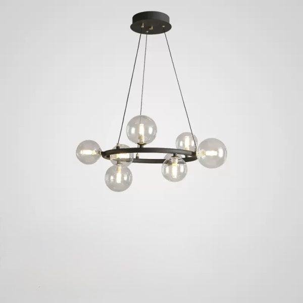 Lampa wisząca metalowe kulki Mori w stylu skandynawskim, widok od przodu